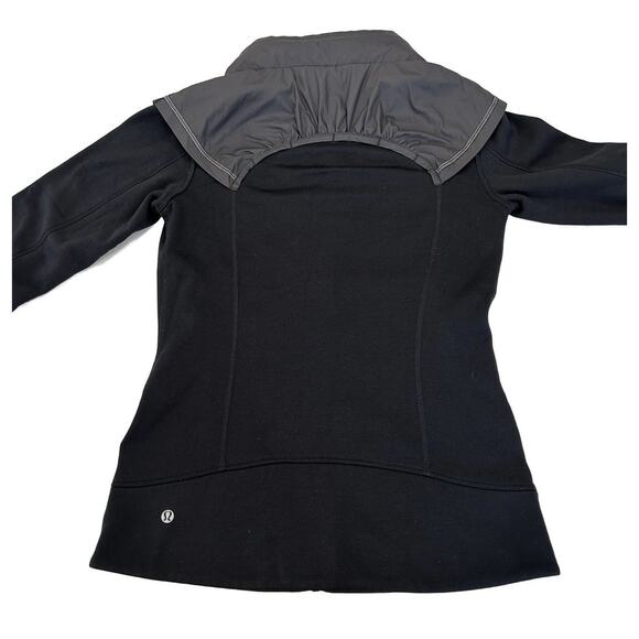 Lululemon Snug Sprinter Jacket Womens Size 4 Black Hooded Polartec Fleece Lined - Picture 6 of 8
